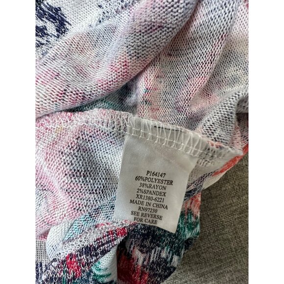 Absolutely Famous Womens Multicolor Chevron Pattern Short Sleeve Top Size L - Picture 5 of 7